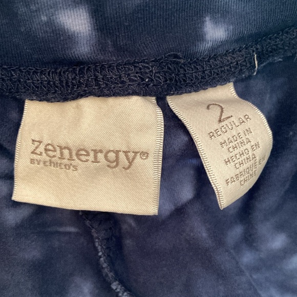 Women’s Chico’s Zenergy blue tie dyed leggings pants - size 2 (L/12) - Picture 4 of 5